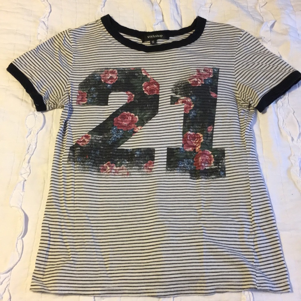 Striped and floral tee